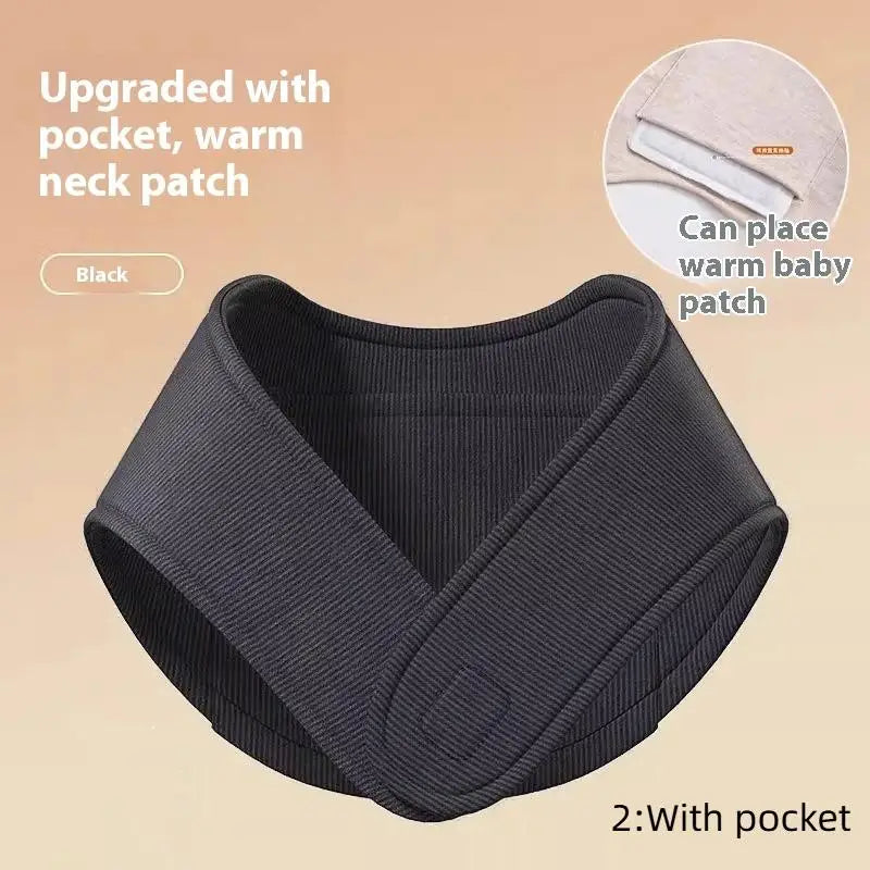 All-season Soft Scarf Warm Breathable Quick-drying Neck Warmer Pocket Qme BK2