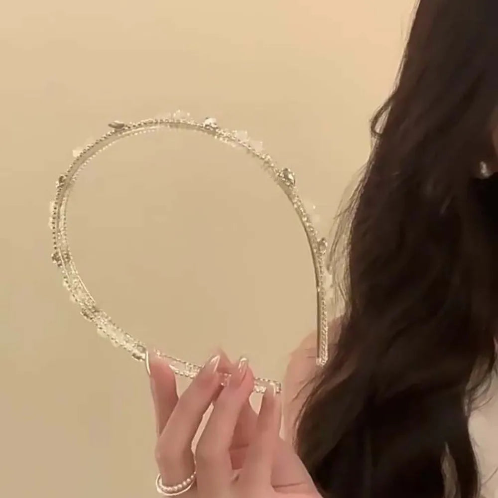 Princess Hairpiece Transparent Crystal Headband Luxurious Elegant Butterfly Hairband Chic High-end Rhinestone Hair Hoop Girls Qme