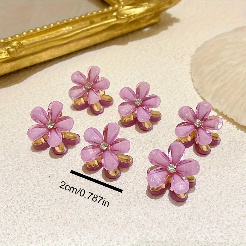 Mini alloy resin small flower small grab clip hair accessory small hair clip side clip bangs clip small hair clip Qme