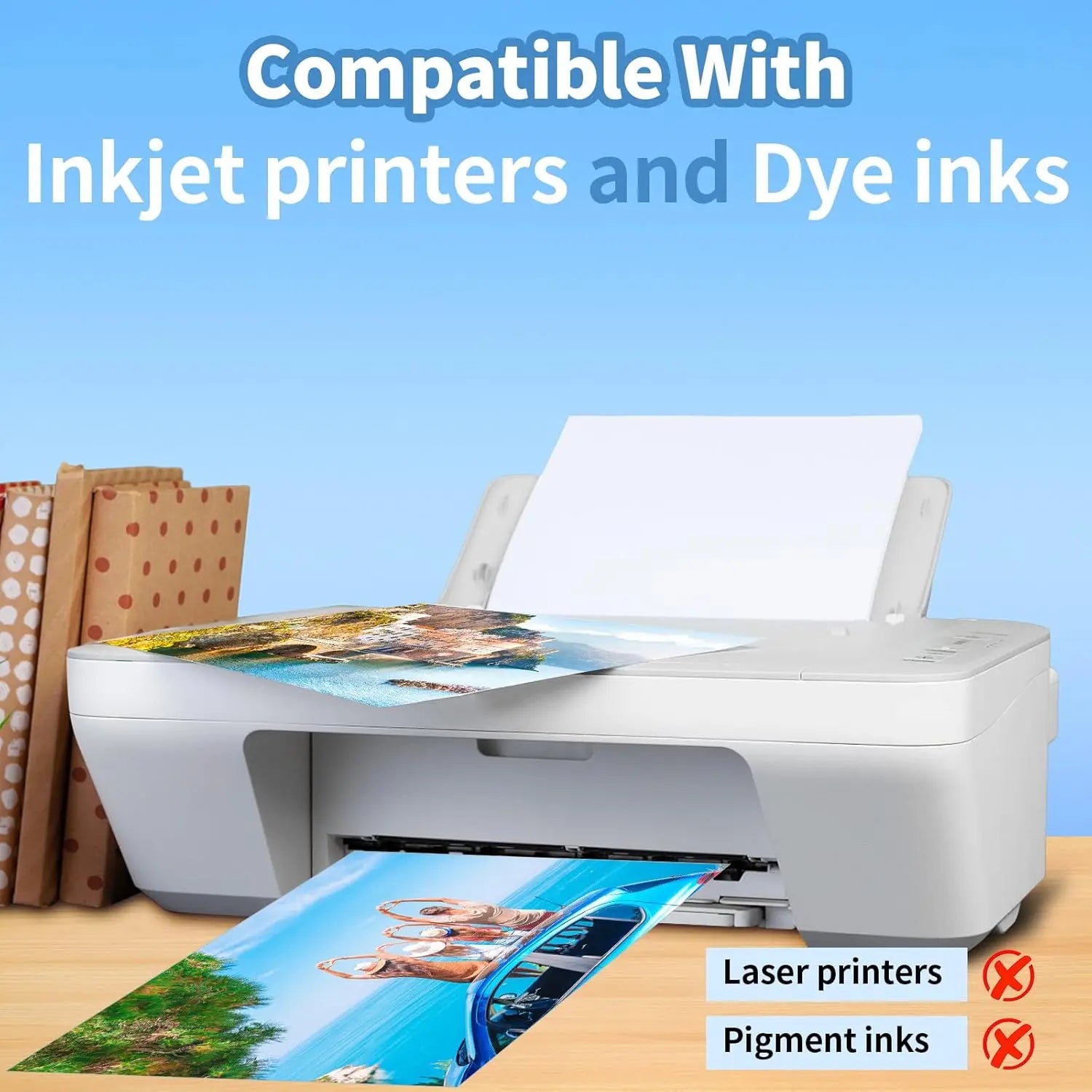 5R(5"x 7") High Glossy photographic Paper Waterproof Professional Photo Paper Wohoto Paper Works with All Inkjet Printers 230g Qme