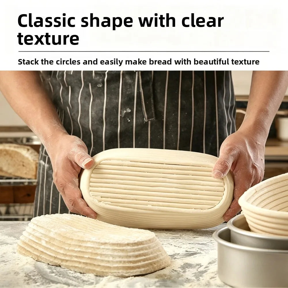 European Style Bread Proofing Set Non-Stick Food Grade Plastic Molds Round Oval With Lids For Baking Qme