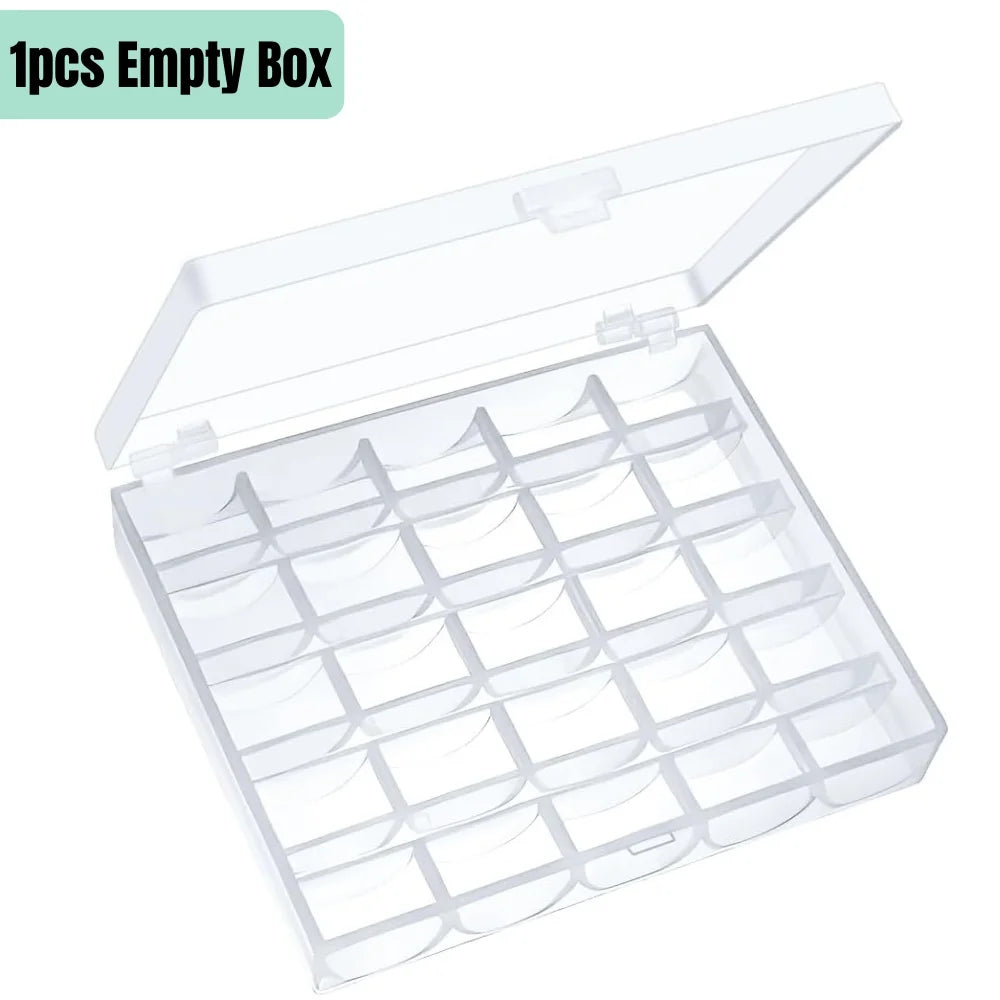 25PCS Sewing Machine Bobbins Reusable Sewing Machine Empty Bobbins with Storage Box for Household DIY Sewing Accessories Tools Qme 1pcs Empty Box