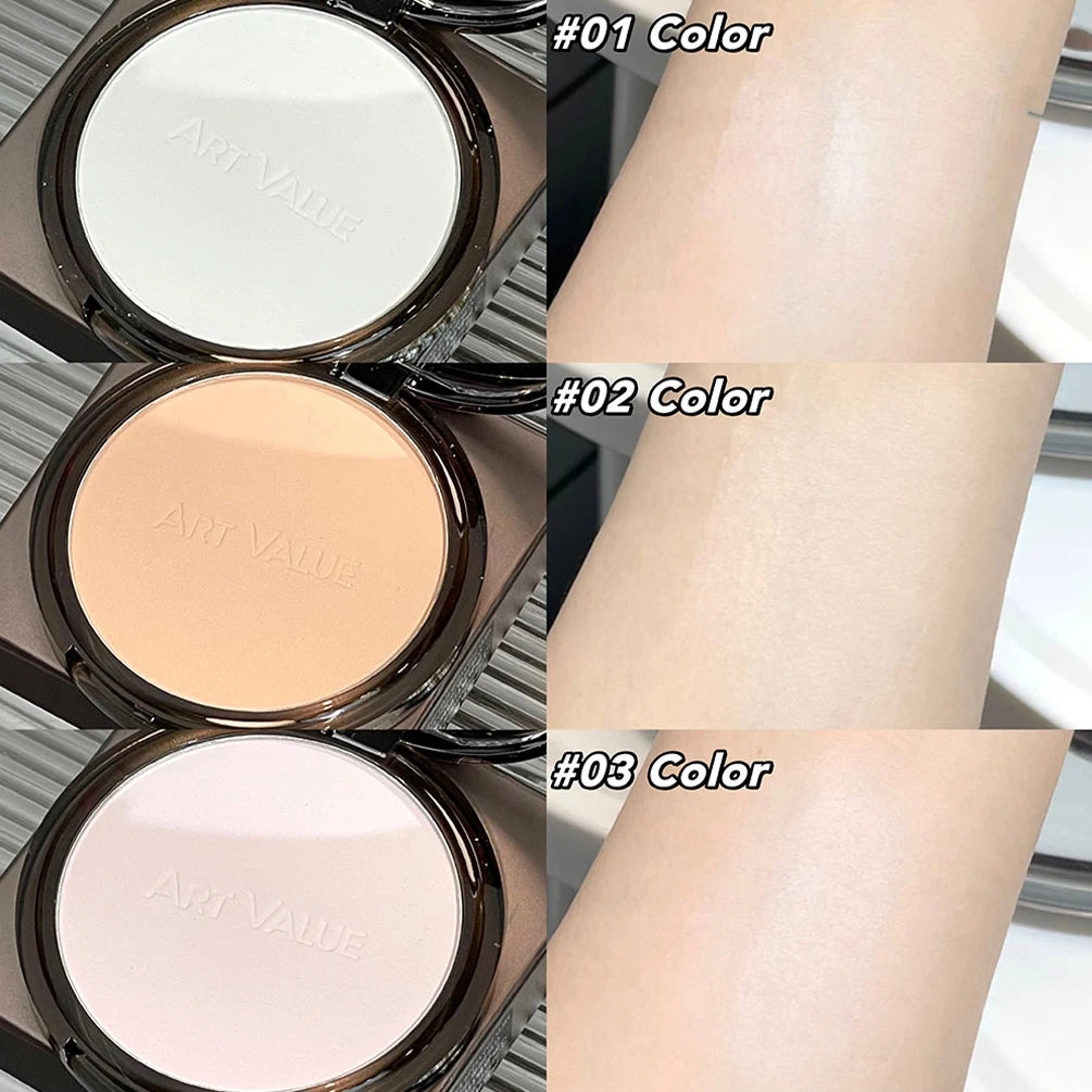 3 Colors Face Pressed Powder Long Lasting Oil Control Face Foundation Waterproof Face Powder Brighten Skin Concealer Cosmetics Qme