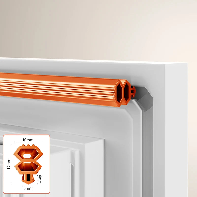 1-4Pcs 4M Plastic Steel Window Seal Strip Card Slot Type Flexible Bilateral Multi-layer Windproof Dustproof Strip for Window Gap Qme Orange 3pcs
