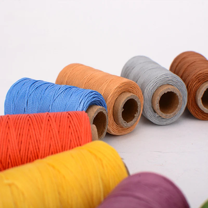 4PCS 30M Flat Waxed Thread Cord Leather Sewing for DIY Handicraft Tool Hand Wax Stitching Repair Cord Durable Polyester Leather Qme