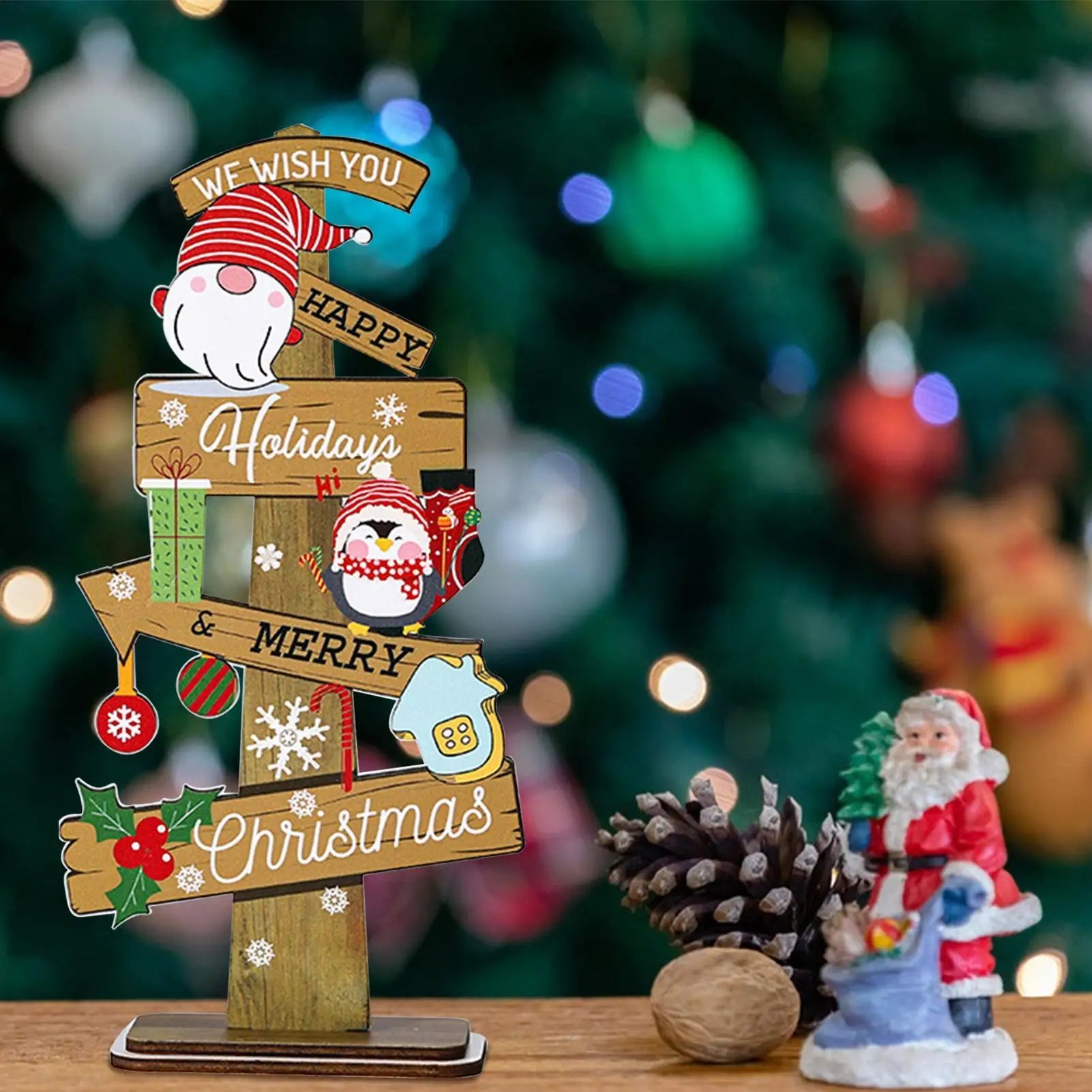 Christmas Tree Desk Decor Farmhouse Table Centerpiece Tabletop Qme