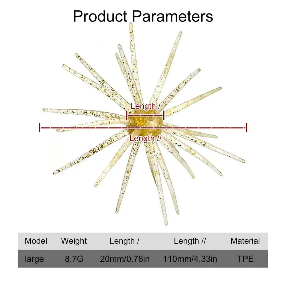 Fishing Lures Realistic Beginner Friendly Soft Floating Simulation Sea Urchin Bait for Fresh Water Saltwater Lake River Sea Qme B