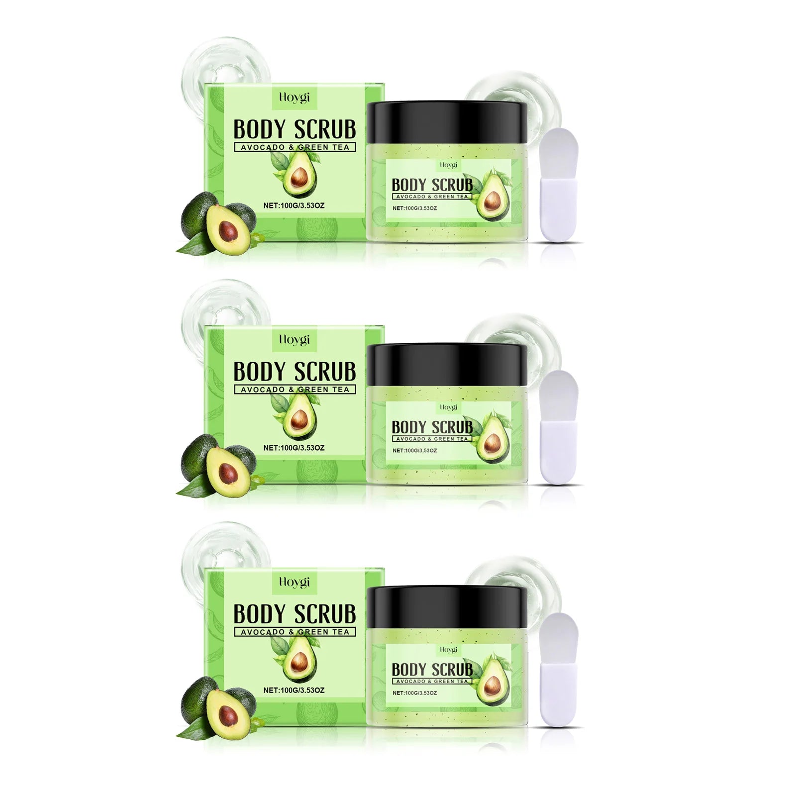 Matcha Body Scrub Gentle Exfoliating Cleansing Pores Effectively Removes Dirt Smooth Skin Nourishing Skin Scrub Nourishing Care Qme 3 x 100g Boxed
