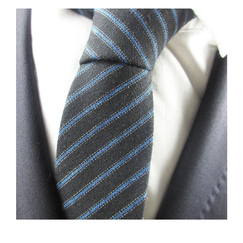 Fashion Mens Necktie Solid Wool Ties Jacquard Woven Ascot Navy Blue Qme COLOR7