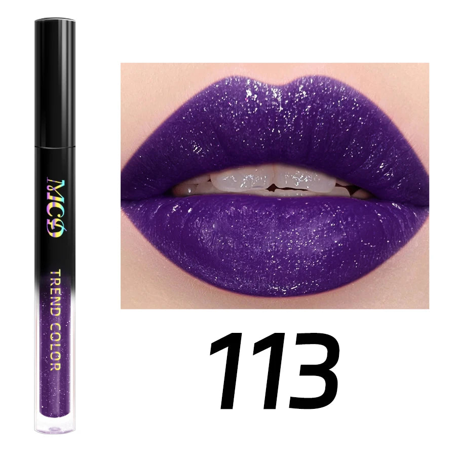 15 Glitter Lip Glaze Long Lasting Waterproof Liquid Lipstick Dewy Qme 113