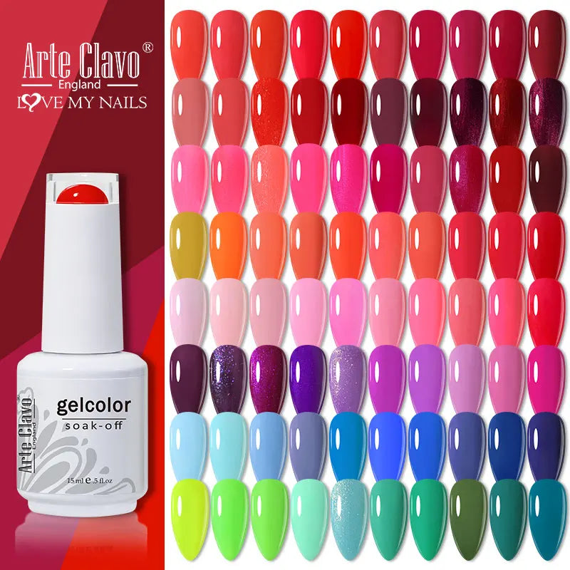 Arte Clavo Red Series Nail Polish Party Colors Gel Varnishes All Qme