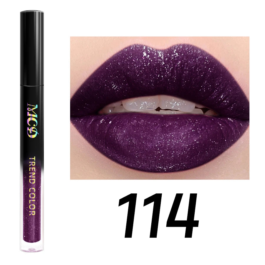 15 Glitter Lip Glaze Long Lasting Waterproof Liquid Lipstick Dewy Qme 114