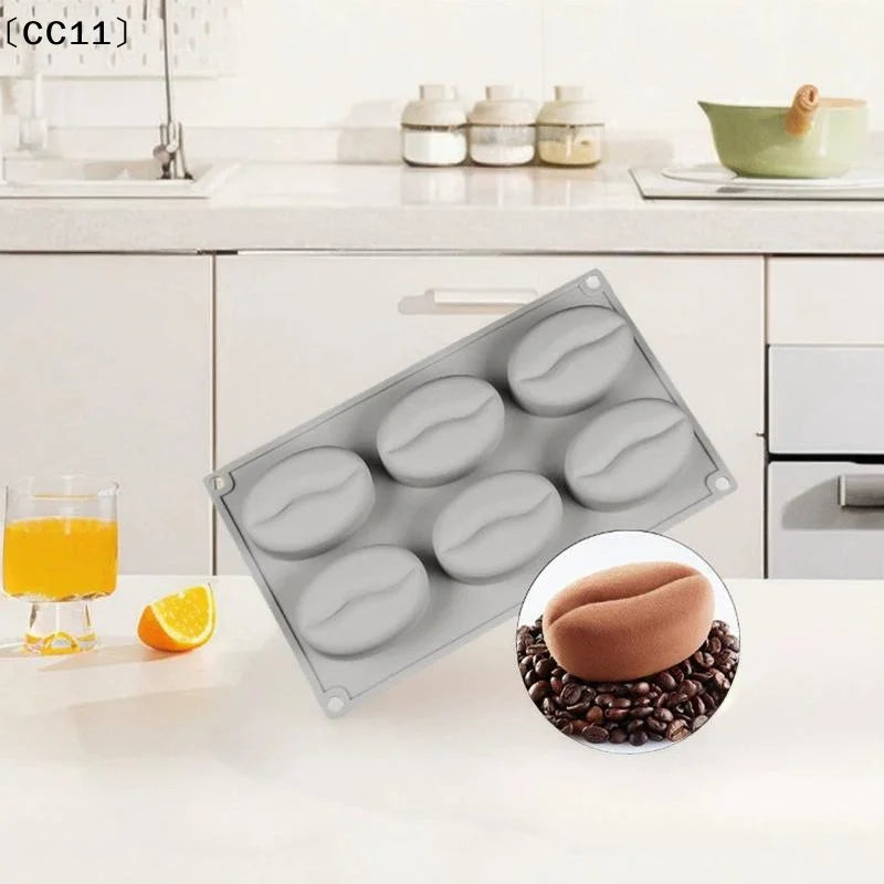 Coffee Bean Shape Cake Silicone Mold DIY Bread Chocolate Dessert Qme