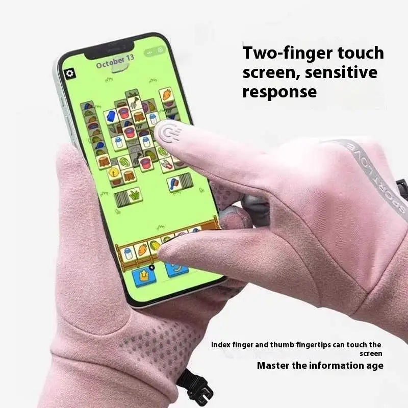 1Pair Touchscreen Finger Winter Gloves Men Women-waterproof Thermal Qme