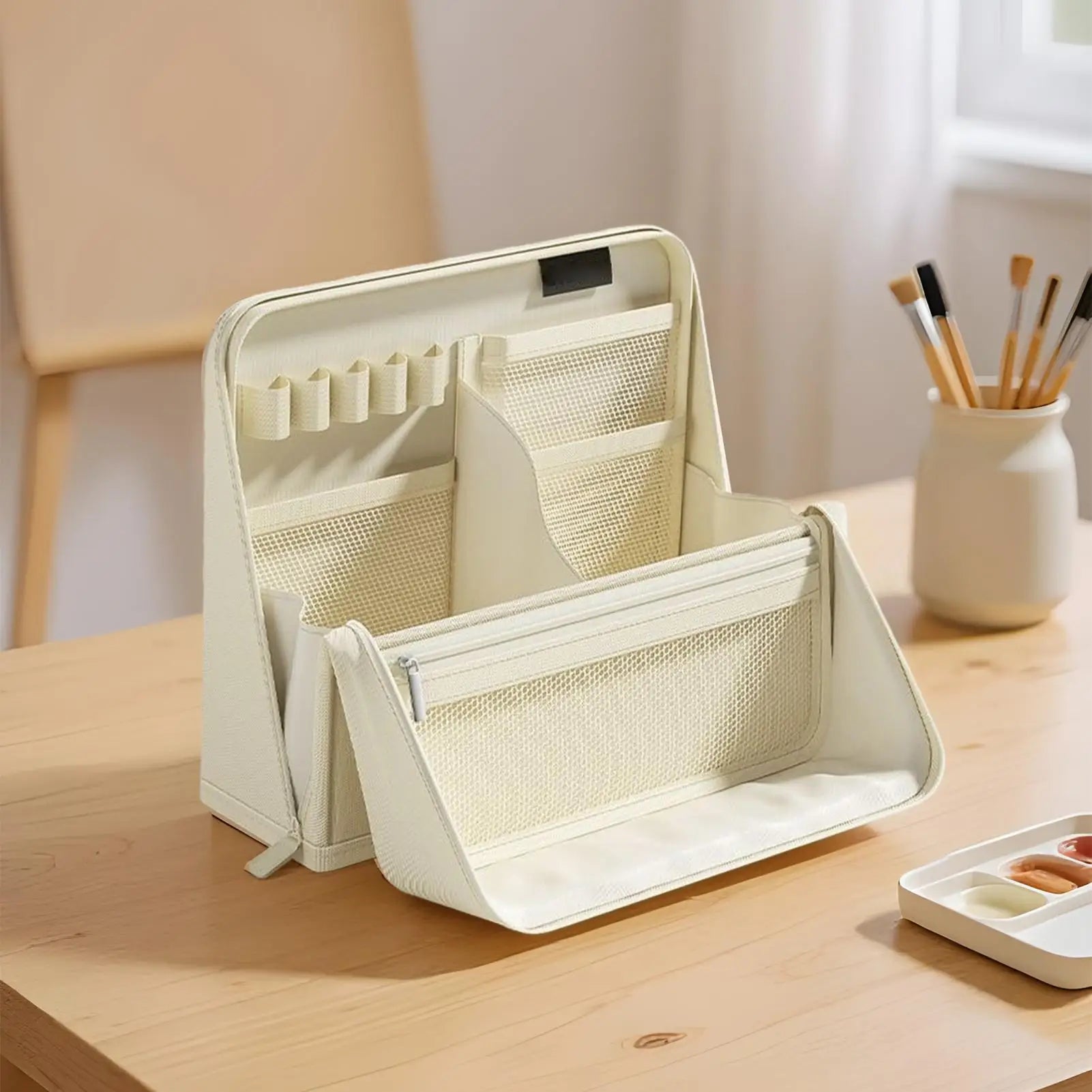Large Pencil Case Aesthetic Waterproof Storage Organizer Standing Pen Qme