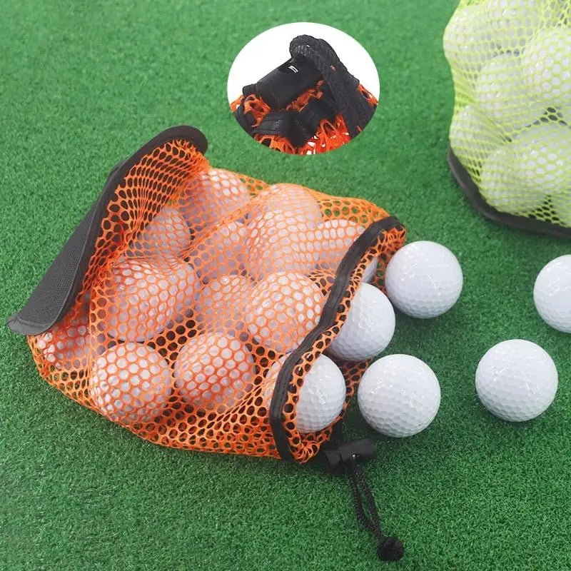 Golf Ball Bag Drawstring Pouch Can Hold 12/25/50 Balls Multipurpose Sports Mesh Net Bag Portable Golf Organizer Golf Accessories Qme