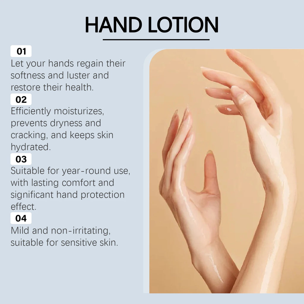 Shea Butter Hand Lotion Moisturizing Nourishing Fade Fine Lines Soft Smooth Skin Non Greasy Fast Absorbing for Dry Cracked Hands Qme