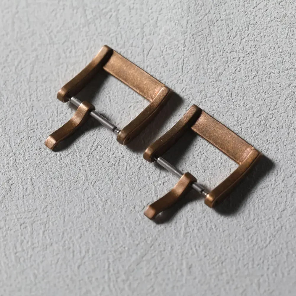 High-end Bronze Buckle 18MM 20MM Vintage Leather Rubber Strap Buckle, Pure Bronze, Vintage Style Strap Buckle Accessories Qme