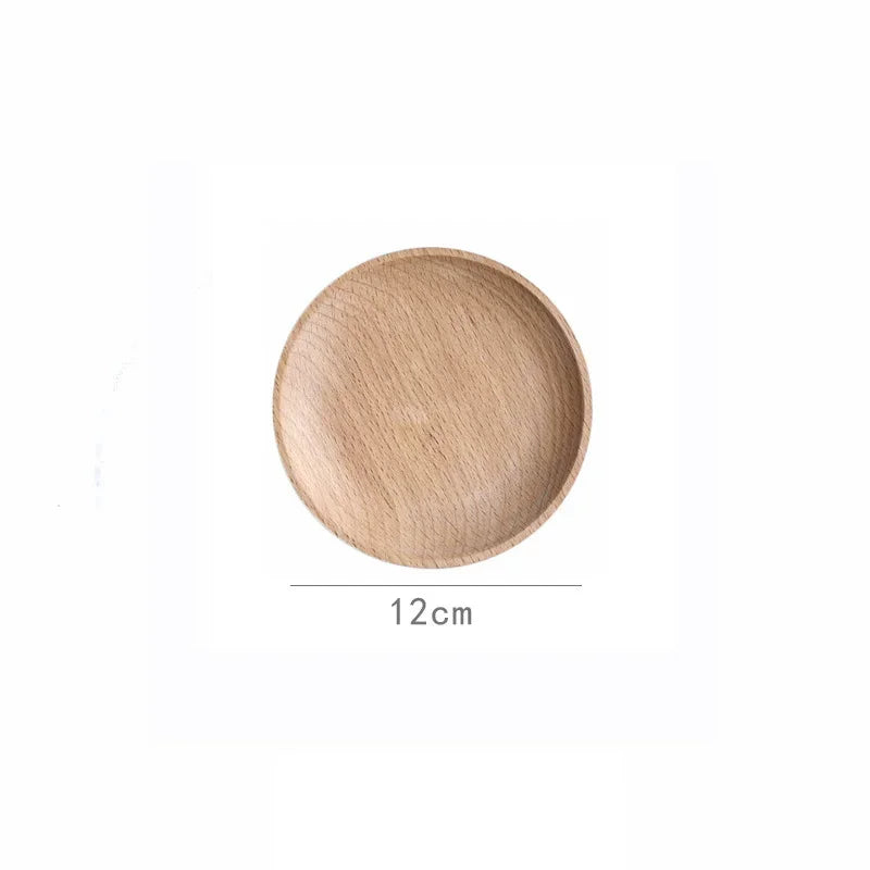 Japanese-style Tableware Solid Wood Dessert Plate Wooden Tray Snack Qme 03 M