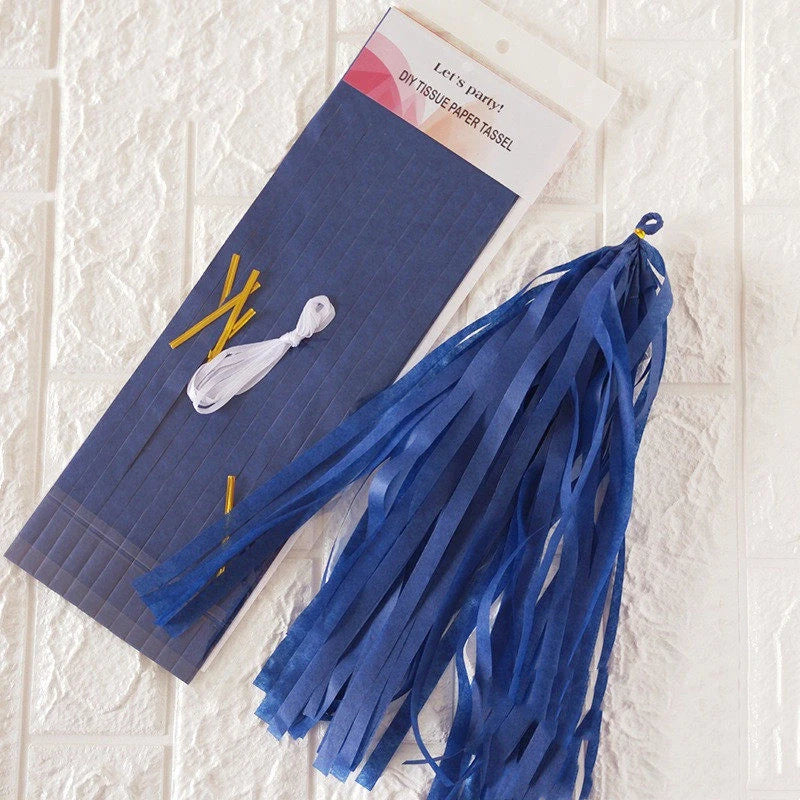 Valentine's Day Gradient 2-Meter Color Tassel Party Decoration Qme Blue
