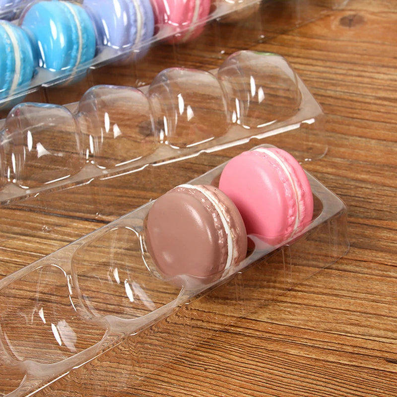 ^5 Macaron Boxes Clear PET Dessert Pastry Packaging Box Birthday Holiday Gift Cake Display Dessert decoration of 6 Macarons Qme