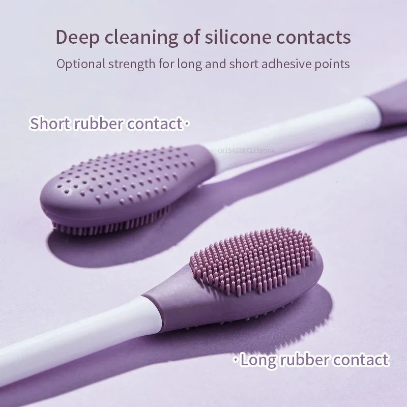 Double Head Silicone Facial Mask Brush Massage Cleaning Brushs DIY Qme