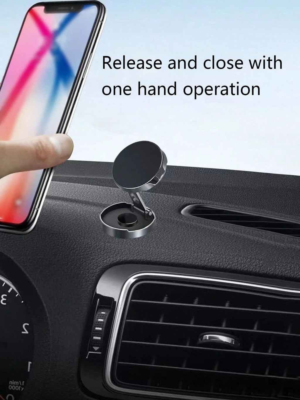 Car Navigation Magnetic Phone Holder Metal 360 Folding Qme