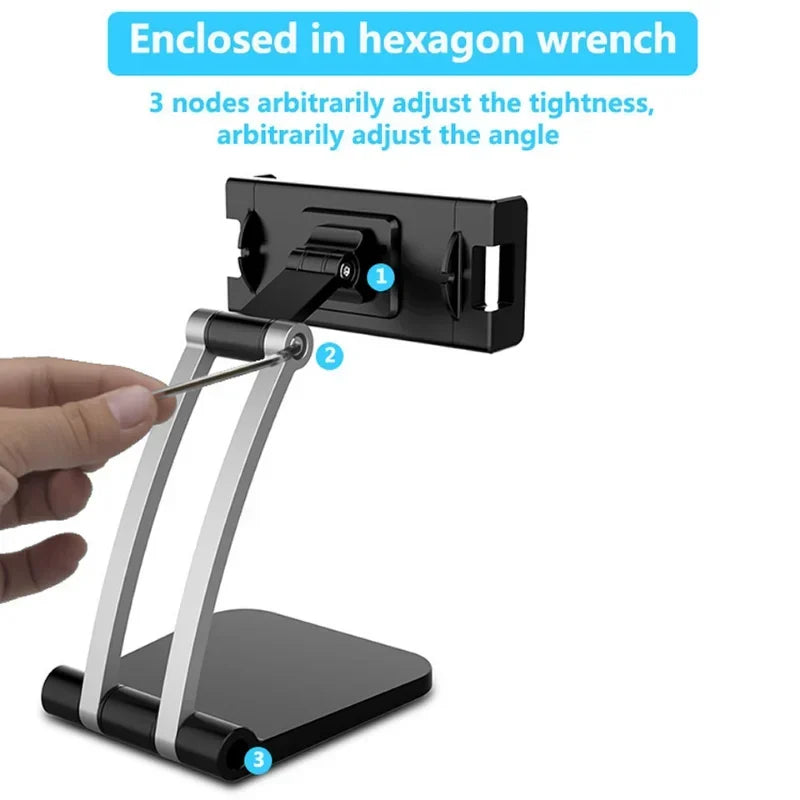 Tablet Stand Holder Adjustable Folding 360° Swivel Desk Mount Cell Phone Bracket Support 4-12.inch Display Tablets Phones Qme