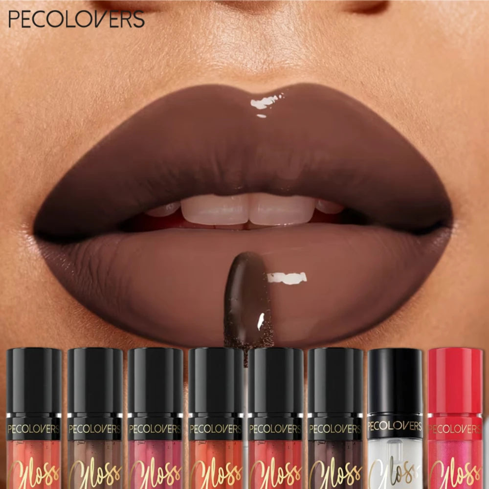 Shiny Plump Lip Gloss Tinted Pink Berry Nude Non-smudge Hydrating Qme
