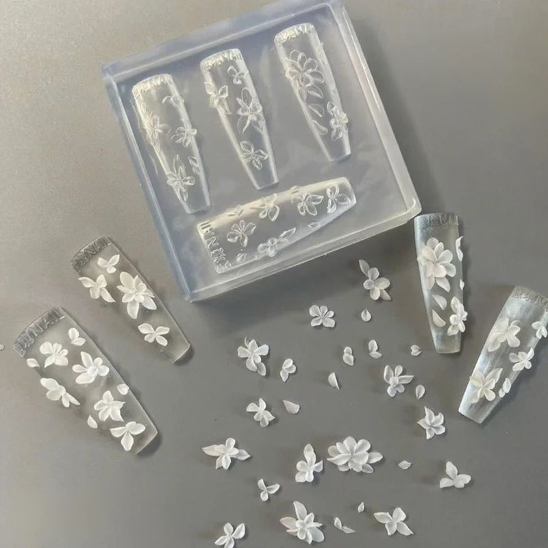 3D Flowers Nail Mold DIY Silicone Floral Petal Design Resin Molds Art Qme
