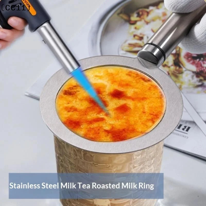 Professional Stainless Steel Brulee Rings Milk Tea Cups Baking Tools Qme