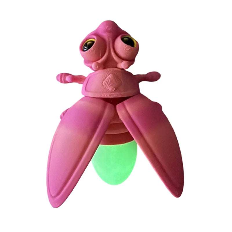 3D Printed Luminous Firefly Figurines Refrigerator Door Magnets Firefly Decorative Magnets Desktop Ornament Decorative Sculpture Qme A2