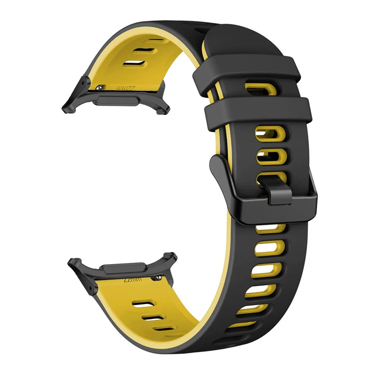 Silicone Strap for Samsung Galaxy Watch 7 Ultra 47mm No Gaps Sport Band Bracelet for Galaxy Watch Ultra 47mm Wristband Watchband Qme Black Yellow Galaxy Watch 7 Ultra