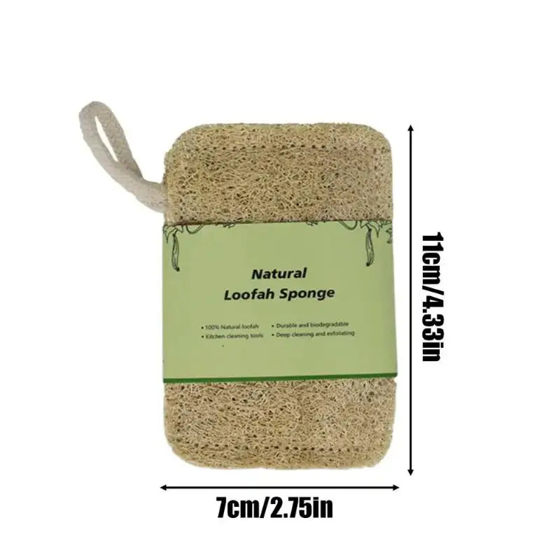 Eco-friendly Loofah Dish Sponge Natural Scrub Pad Kitchen Glass Plate Qme A