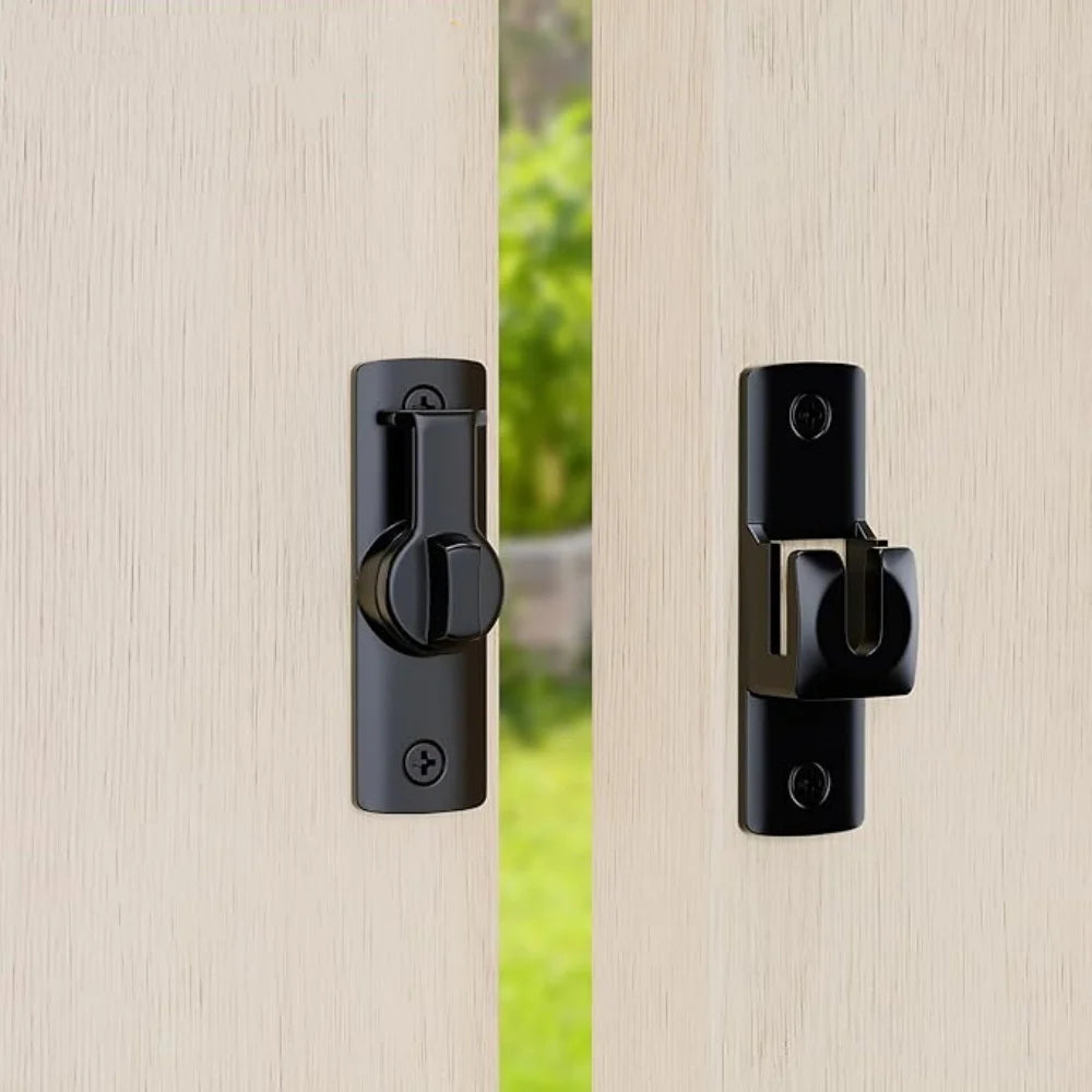 Non Perforated 90 Degree Barn Door Lock Sliding Door Lock Pin Buckle Kids Safety Alloy Locks Bolt Hooks Sliding Gate Buckles Qme