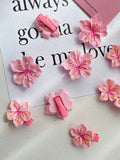 Women's Fashion Chrysanthemum Hair Clip Cherry Blossom Sweet Flower Qme 12pcs Cherry blossom
