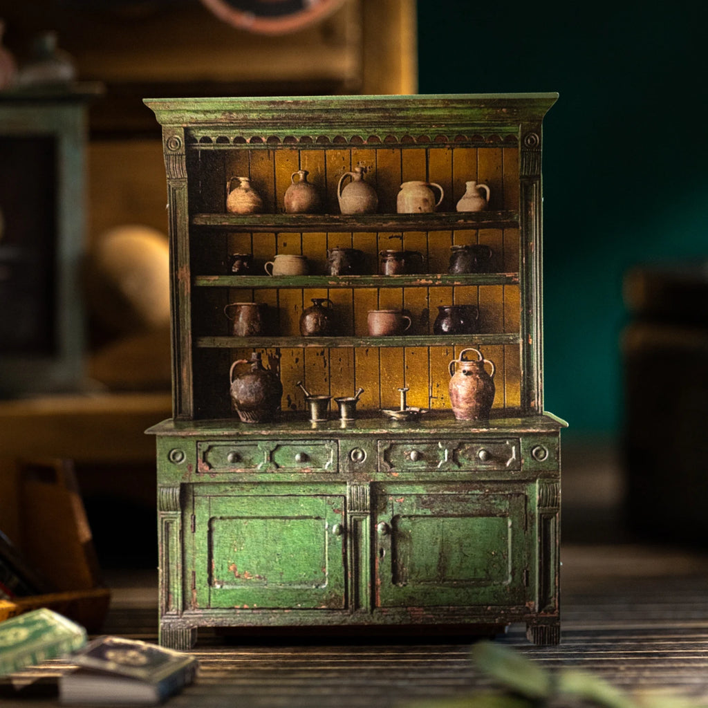 10Sheets/Pack Vintage Cabinet Theme Cardstock Stickers for DIY Crafts, Scrapbooking, Journal, Phone Case, Laptop, Guitar Decorat Qme