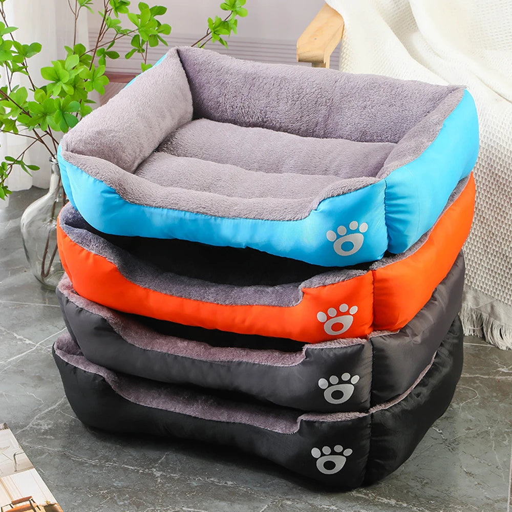 Soft Square Large Dog Sofa Elastic Dog House Cushion Winter Warm Medium Dog Bed Washable Cat Kennel House Accessories Qme
