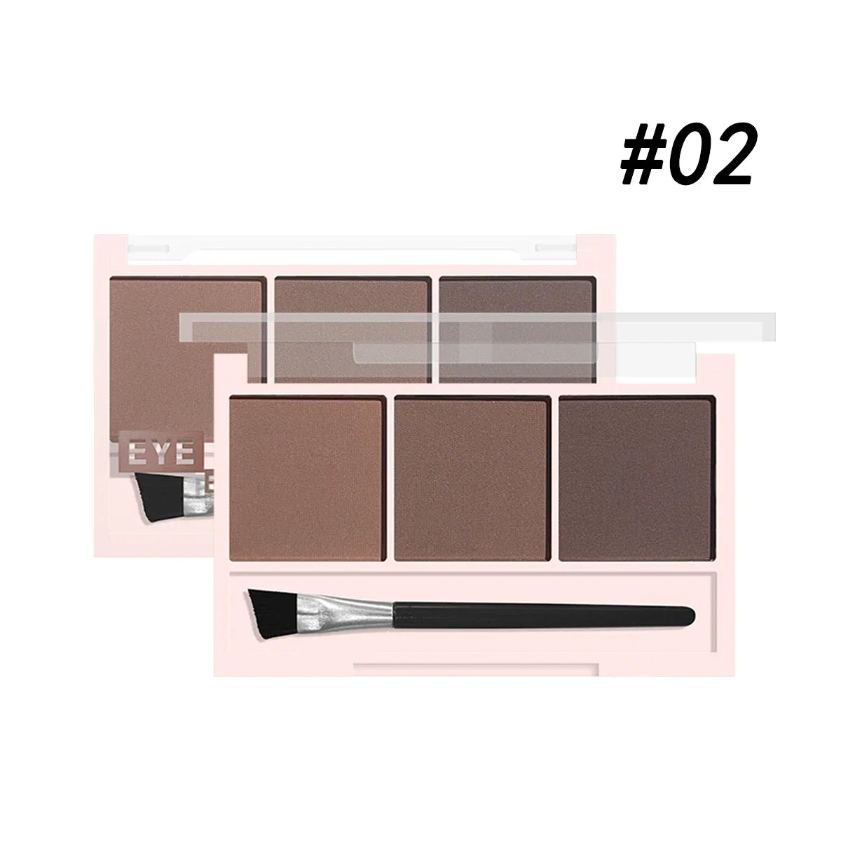 3-Color Brow Powder Brush Long-lasting Color-resistant Versatile Qme 02
