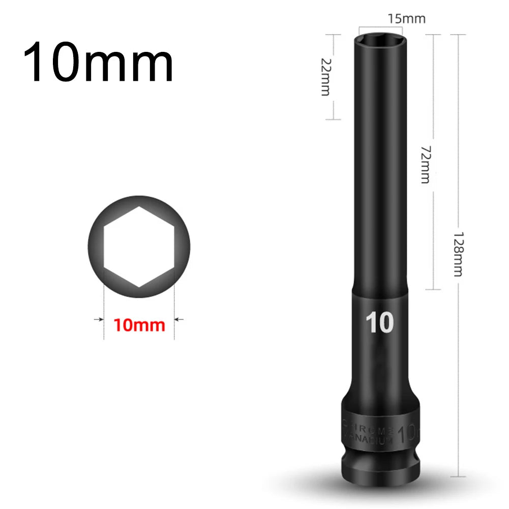 1/2 Drive Socket Wrench Hex Socket Head 8-24mm Adapter Spanner Converter Replacement Parts Tire Removal Tools Accessories Qme 10mm