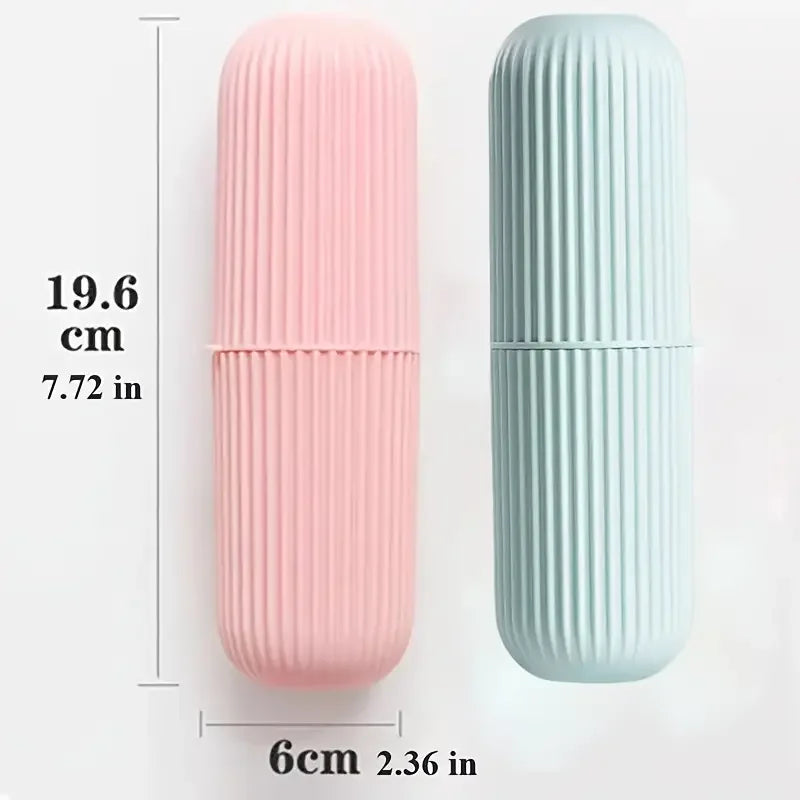 Portable Travel Toothbrush Box With Mouthwash Cup Convenient Brushing Cup And Toothwash Tooth Cylinder For Bathroom Essentials Qme