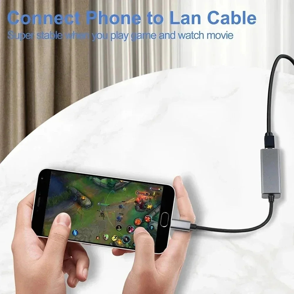 USB Type C Ethernet Adapter Network Card USB Type-C To RJ45 100/1000Mbps Lan Internet Cable For MacBook PC Windows XP 7 8 10 LUX Qme
