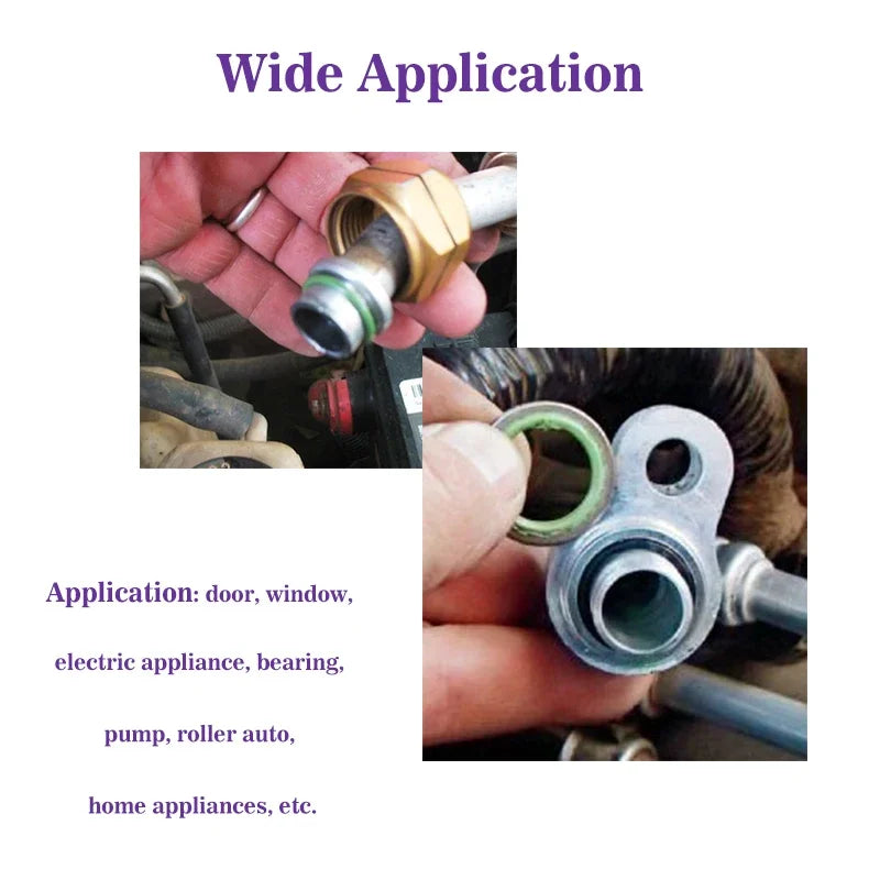 O Ring Set Seal Kit R134a R12 HNBR Rubber O-Rings Assortment For Car Automotive Air Conditioner A/C System Repair Tool Qme