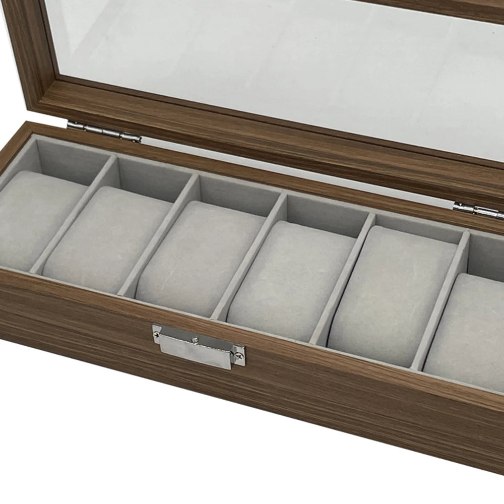 Organizer Box Black Walnut Pattern Wooden 6-Digit Watch Storage Display Box Wooden Watch Packaging Box Qme