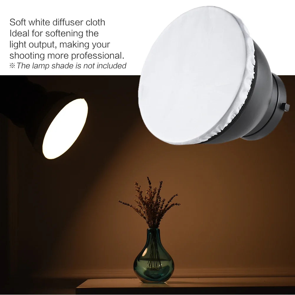 Photography Light Soft White Diffuser Cloth for 7" 180mm Standard Studio Strobe Reflector Qme
