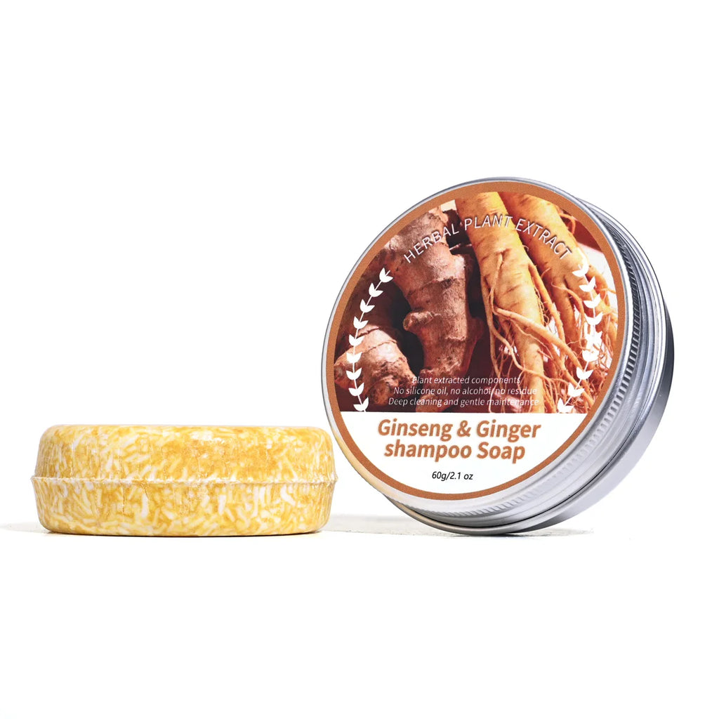 Ginseng Ginger Solid Hair Soap Refreshing Oil Control Cleaning Bubble Qme