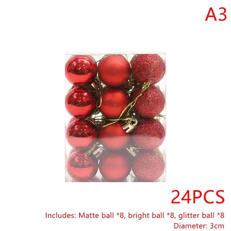 Round Christmas Ball Ornaments Hanging Xmas Tree Decor Balls Home Qme A3