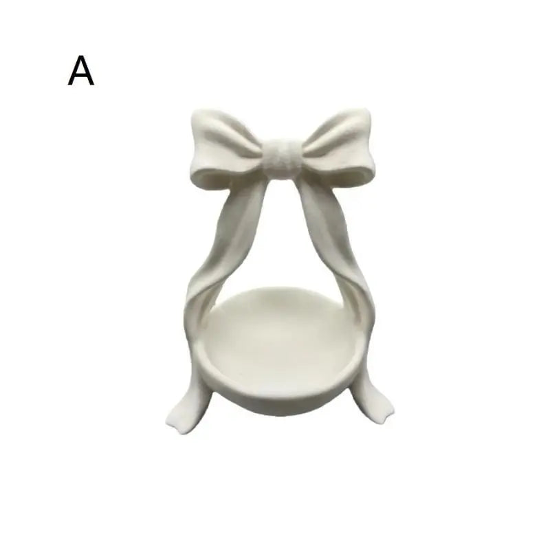 3D Printed White Bow Storage Tray, Girly Cute Jewelry Organizer Dish Home Vanity Table Decor Qme A