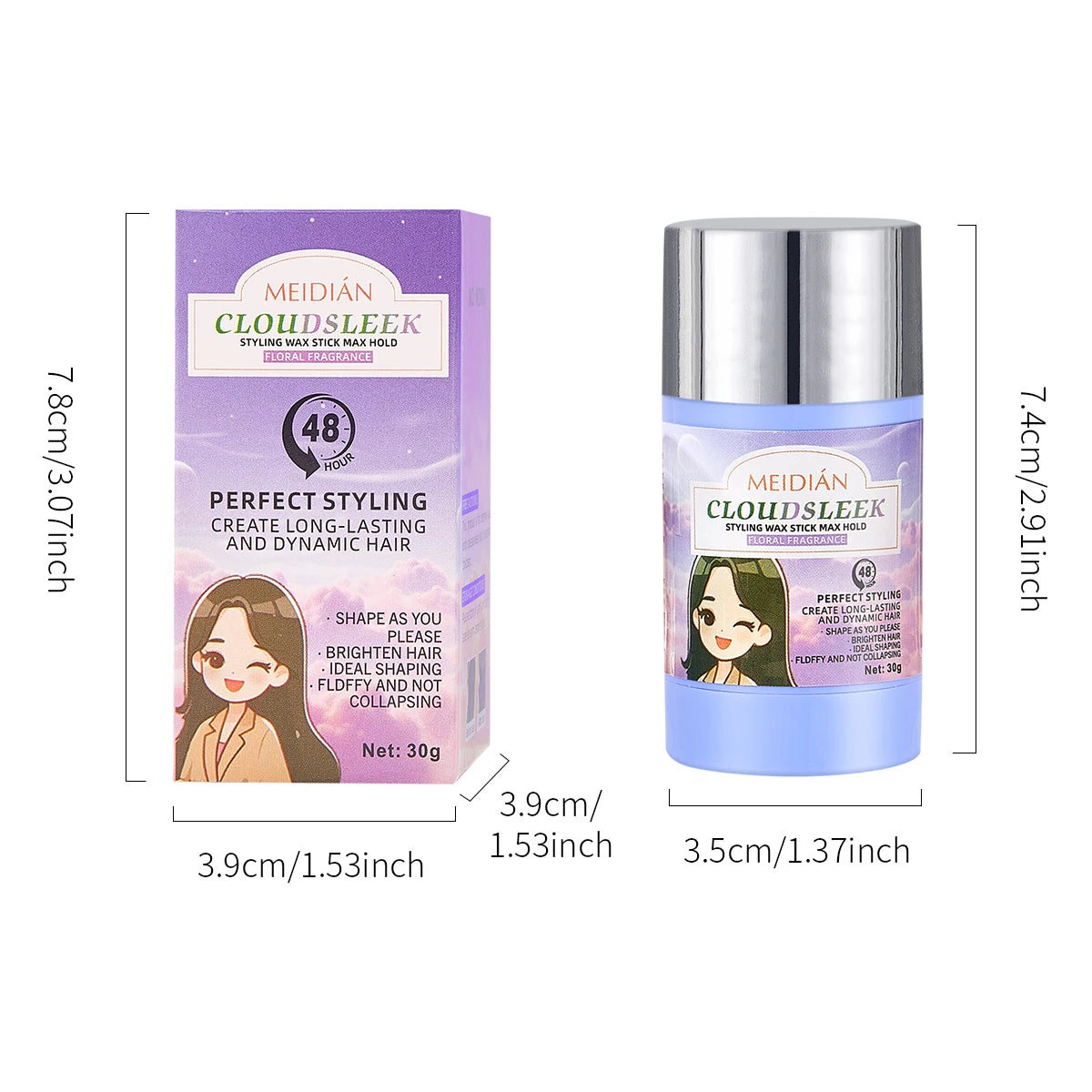 Styling Hair Wax Stick Long-lasting Suitable All Types Enhances Qme