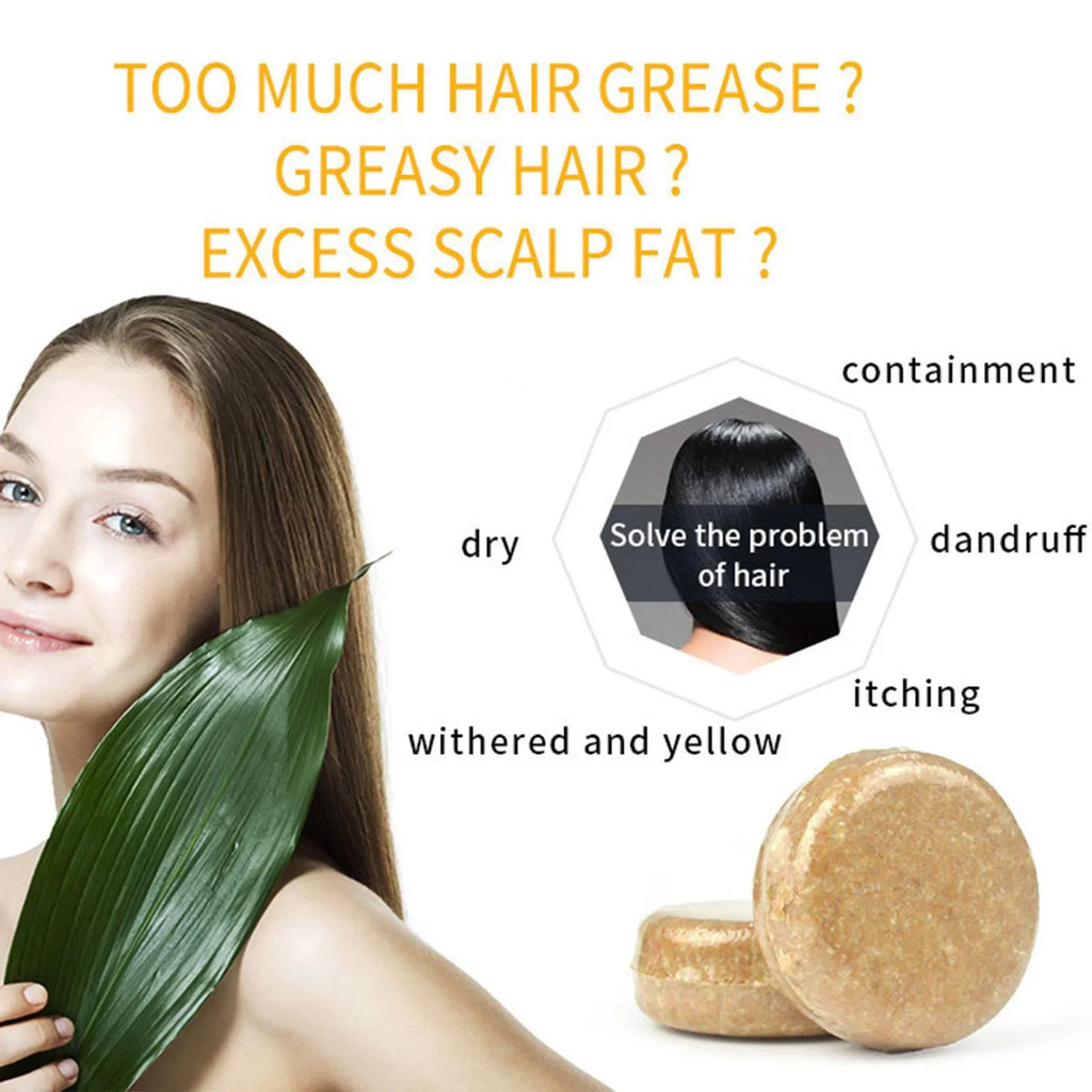 Ginger Polygonum Soap Shampoo Cold Processed Hair Bar Pure Plant Qme